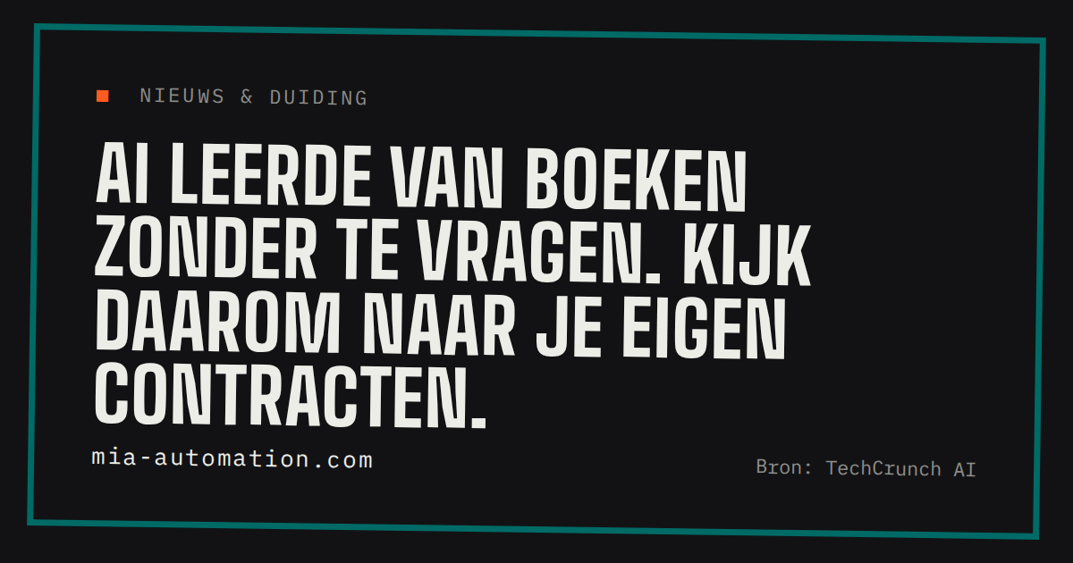 AI leerde van boeken zonder te vragen. Kijk daarom naar je eigen contracten.