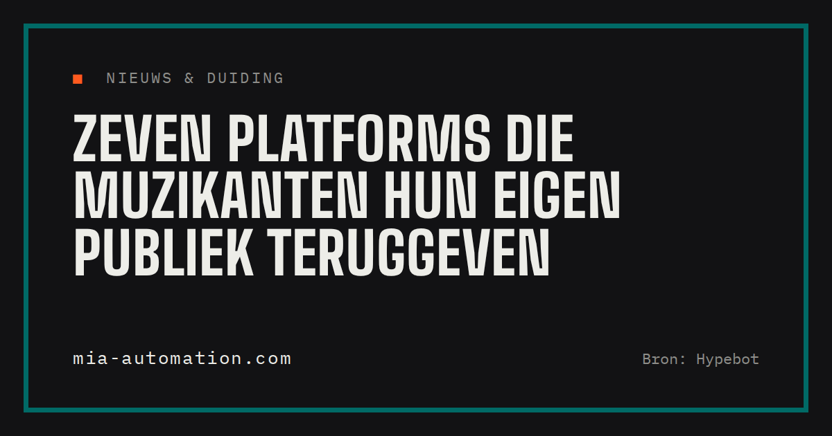 Zeven platforms die muzikanten hun eigen publiek teruggeven